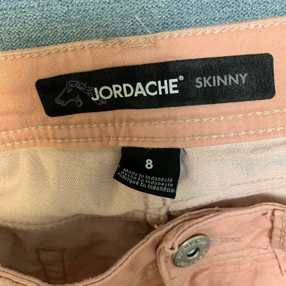 Jordache Jeans Women 8 Orange Denim Regular Fit Grunge Medium Wash Skinny Leg - Picture 16 of 16